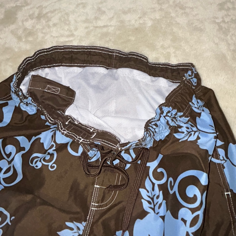 Sonoma swim lined board short style swim trunks brown blue L - Picture 4 of 8